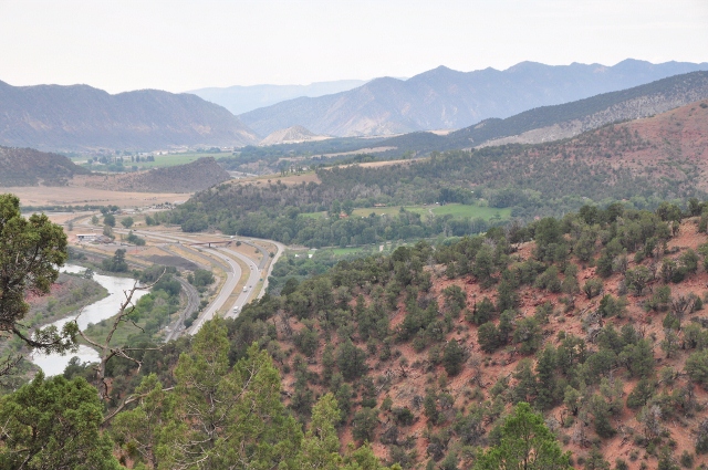 the view looking west along the Colorado River from the trail